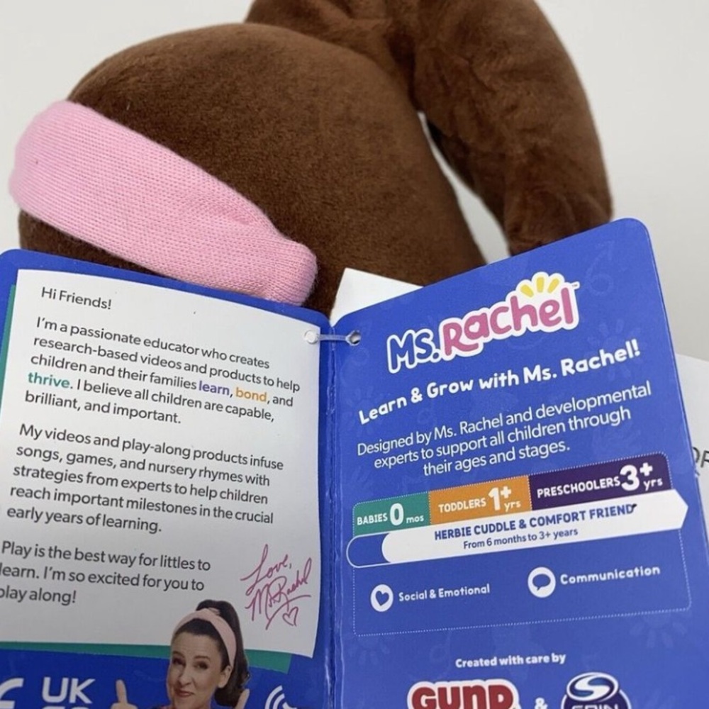 MS. RACHEL Plush Rachel Official Cuddle Comfort Doll 11 Premium Baby Toy Toddler - Picture 8 of 13